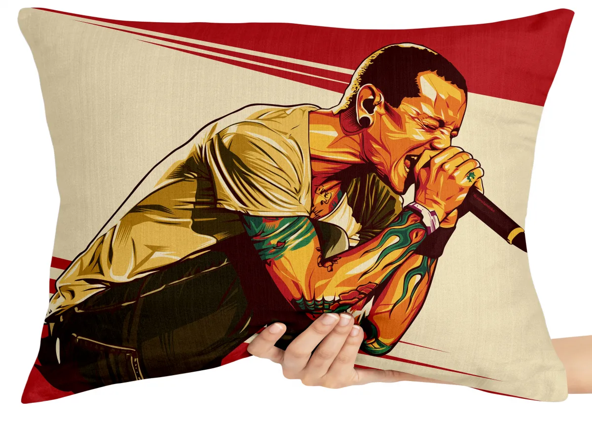 Capa de Almofada ou Travesseiro Linkin Park Chester