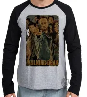Camiseta manga longa Infantil ou Adulto The walking Dead arma apontando todos - Foto 3