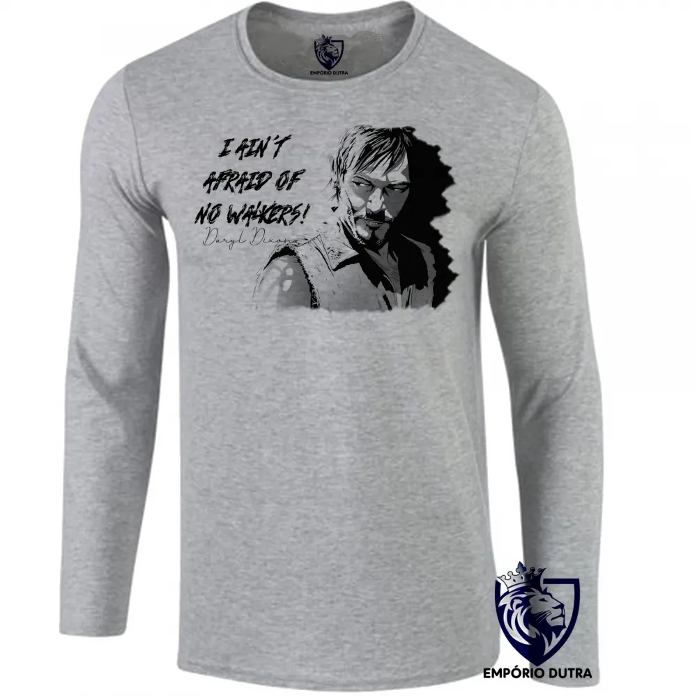 Camiseta manga longa Infantil ou Adulto The Walking Dead Daryl Dixon seriado Imagem