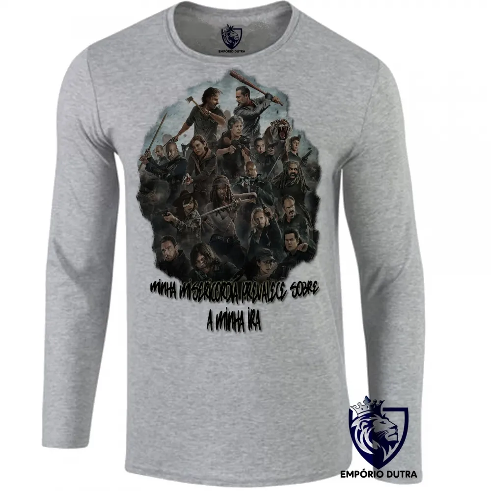 Camiseta manga longa Infantil ou Adulto The Walking Dead minha misericórdia