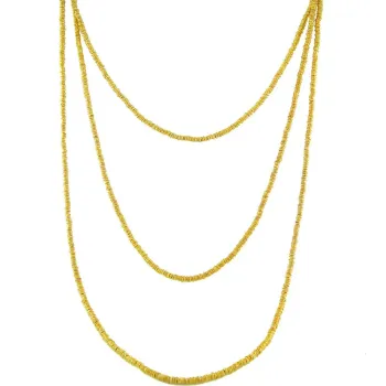 Corrente em Ouro 18k Groumet 3 em 1 de 2,5mm com 60cm co01928