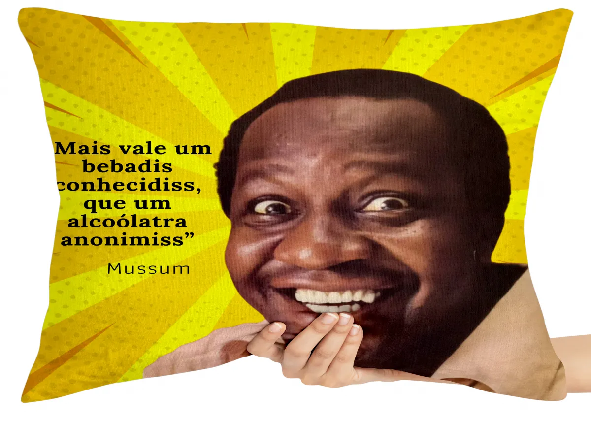 Capa de Almofada ou Travesseiro Mussum bebadis Imagem