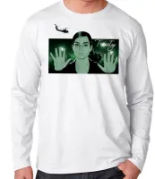 Camiseta manga longa Infantil ou Adulto Trinity matrix filme Neo helicoptero - Foto 2