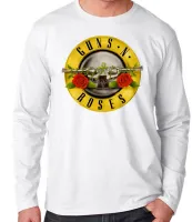 Camiseta manga longa Infantil ou Adulto axl rose guns in roses armas rosas - Foto 2