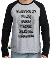 Camiseta manga longa Infantil ou Adulto Clube dos 27 rock - Foto 3