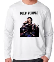 Camiseta manga longa Infantil ou Adulto deep purple banda rock roll cantor - Foto 2
