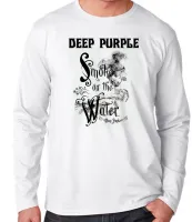 Camiseta manga longa Infantil ou Adulto deep purple smoke in the water rock - Foto 2