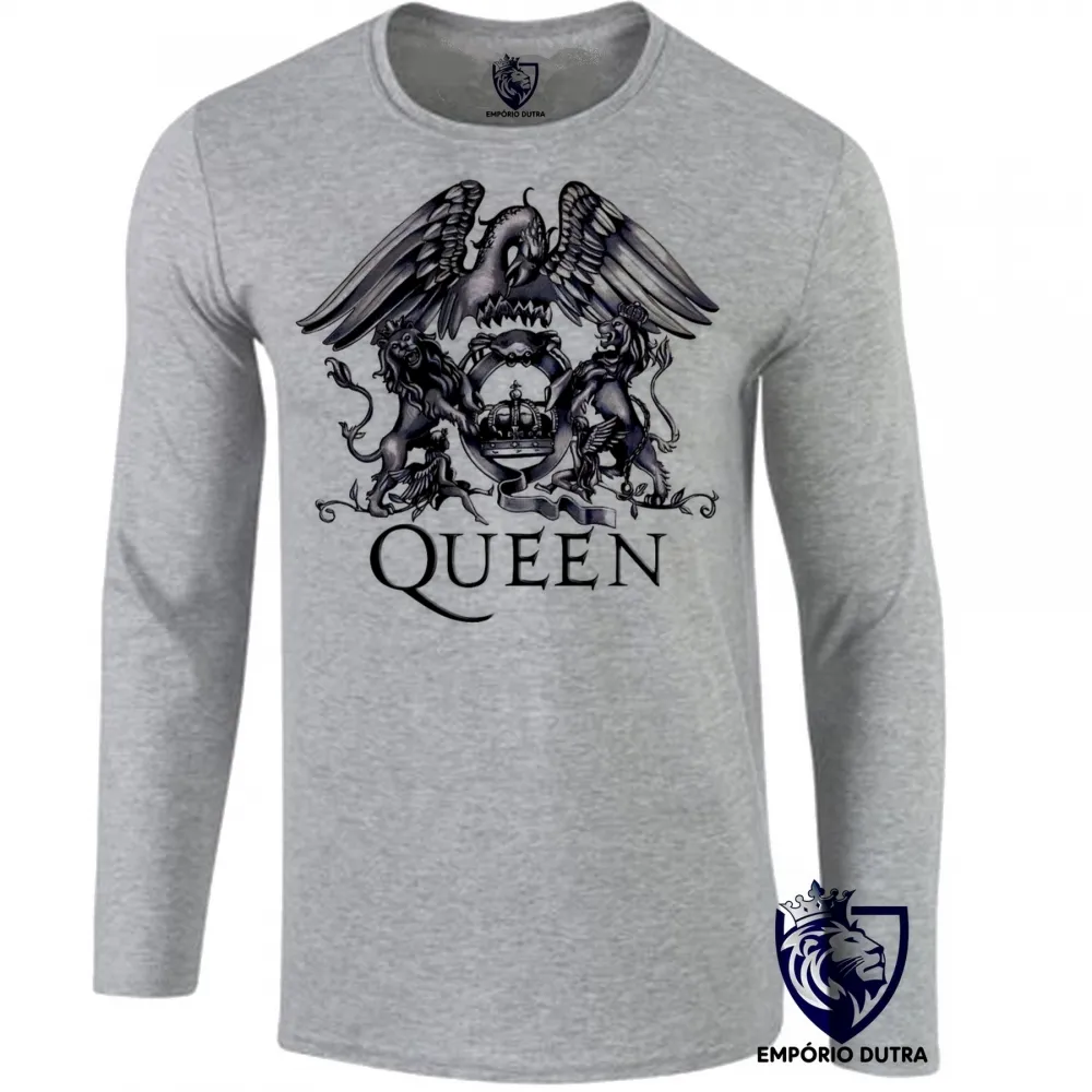 Camiseta manga longa Infantil ou Adulto queen Freddie Mercury banda rock Imagem