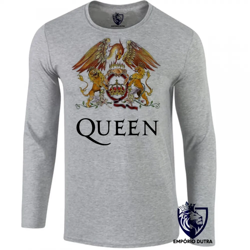 Camiseta manga longa Infantil ou Adulto queen Freddie Mercury banda rock Imagem