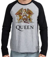 Camiseta manga longa Infantil ou Adulto queen Freddie Mercury banda rock - Foto 2