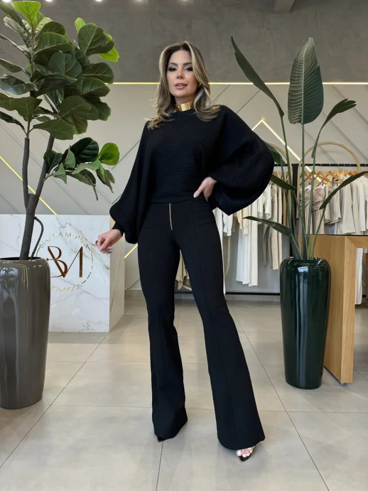 CALÇA FLARE MONTARIA PREMIUM PRETA Imagem