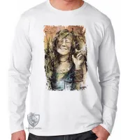 Camiseta manga longa Infantil ou Adulto Janis Joplin Woodstock - Foto 2