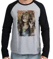 Camiseta manga longa Infantil ou Adulto Janis Joplin Woodstock - Foto 3