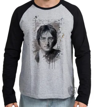 Camiseta manga longa Infantil ou Adulto John Lennon Imagine Beatles - Foto 2