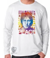 Camiseta manga longa Infantil ou Adulto John Lennon peace Beatles - Foto 3