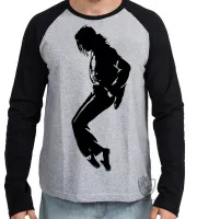 Camiseta manga longa Infantil ou Adulto michael jackson musica dança - Foto 2