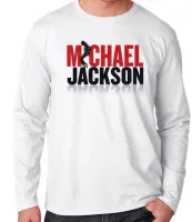 Camiseta manga longa Infantil ou Adulto michael jackson musica rei pop - Foto 3