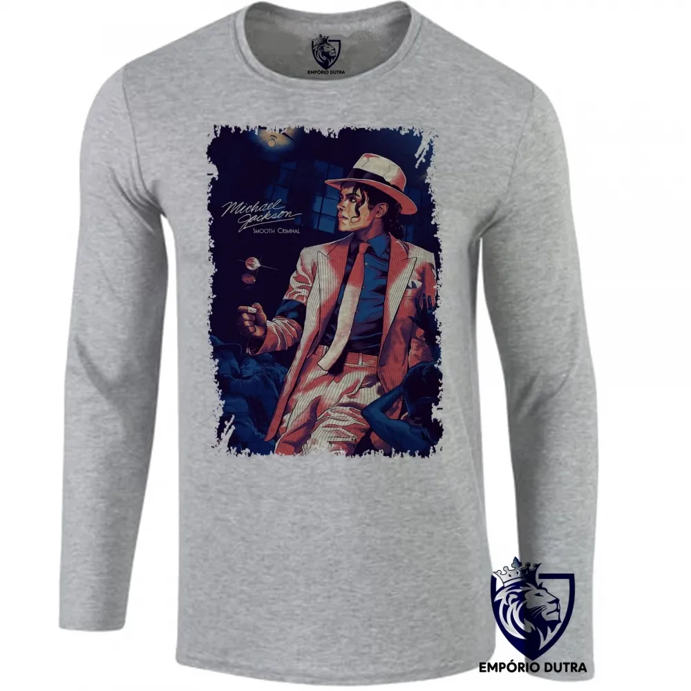 Camiseta manga longa Infantil ou Adulto Michael Jackson Smooth criminal Imagem