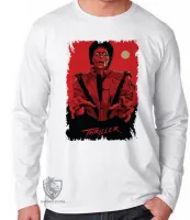 Camiseta manga longa Infantil ou Adulto Michael Jackson Thriller - Foto 3