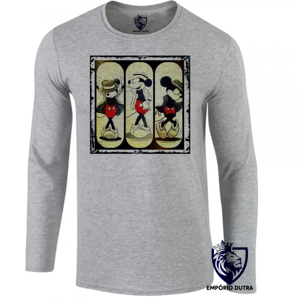 Camiseta manga longa Infantil ou Adulto Mickey Michael jackson
