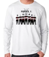 Camiseta manga longa Infantil ou Adulto montsa x k pop bts musica banda koreana - Foto 3