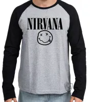 Camiseta manga longa Infantil ou Adulto nirvana carinha - Foto 2
