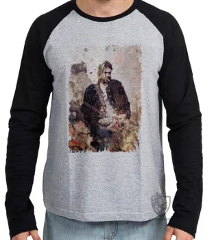 Camiseta manga longa Infantil ou Adulto Nirvana Kurt Cobain - Foto 2