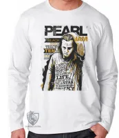 Camiseta manga longa Infantil ou Adulto Pearl Jam rock - Foto 3