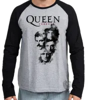 Camiseta manga longa Infantil ou Adulto queen forever Freddie Mercury banda rock - Foto 2