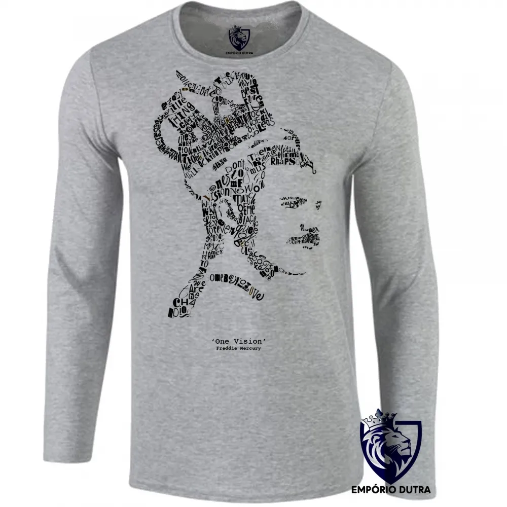 Camiseta manga longa Infantil ou Adulto Queen Fred Mercury one vision