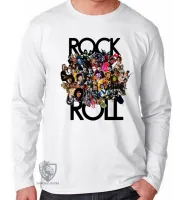 Camiseta manga longa Infantil ou Adulto Rock in roll bandas famosas - Foto 3