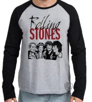 Camiseta manga longa Infantil ou Adulto rolling stones banda rock mick jagger - Foto 2