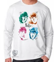 Camiseta manga longa Infantil ou Adulto The Beatles assinaturas - Foto 2