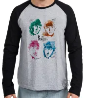Camiseta manga longa Infantil ou Adulto The Beatles assinaturas - Foto 3