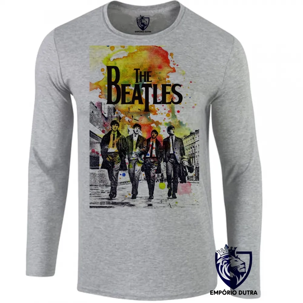 Camiseta manga longa Infantil ou Adulto The Beatles colorido