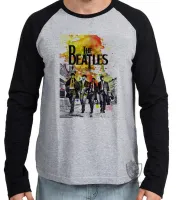 Camiseta manga longa Infantil ou Adulto The Beatles colorido - Foto 2
