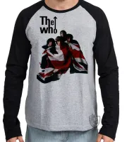 Camiseta manga longa Infantil ou Adulto the who banda rock inglaterra bandeira - Foto 2
