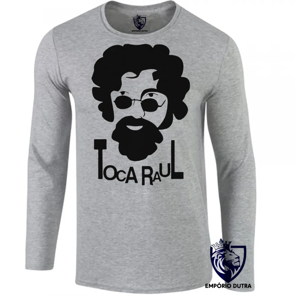 Camiseta manga longa Infantil ou Adulto Toca Raul Seixas Rei do Rock Brasileiro