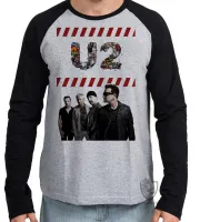 Camiseta manga longa Infantil ou Adulto u2 banda rock bono vox musica - Foto 2