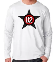 Camiseta manga longa Infantil ou Adulto u2 banda rock musica logo estrela banda - Foto 3