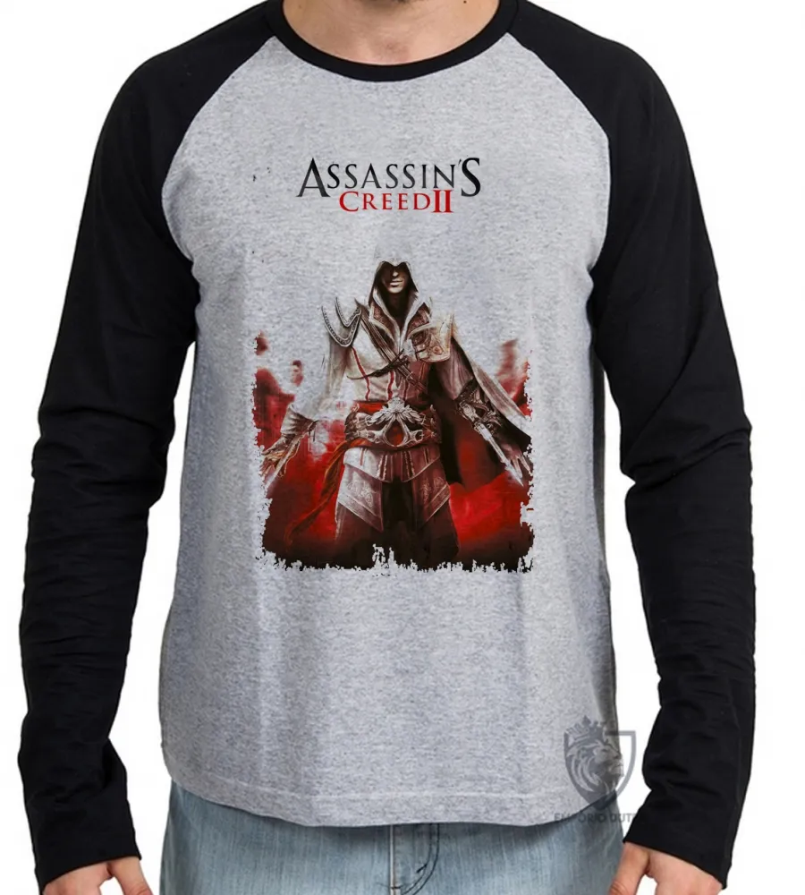 Camiseta manga longa Infantil ou Adulto Assassins Creed