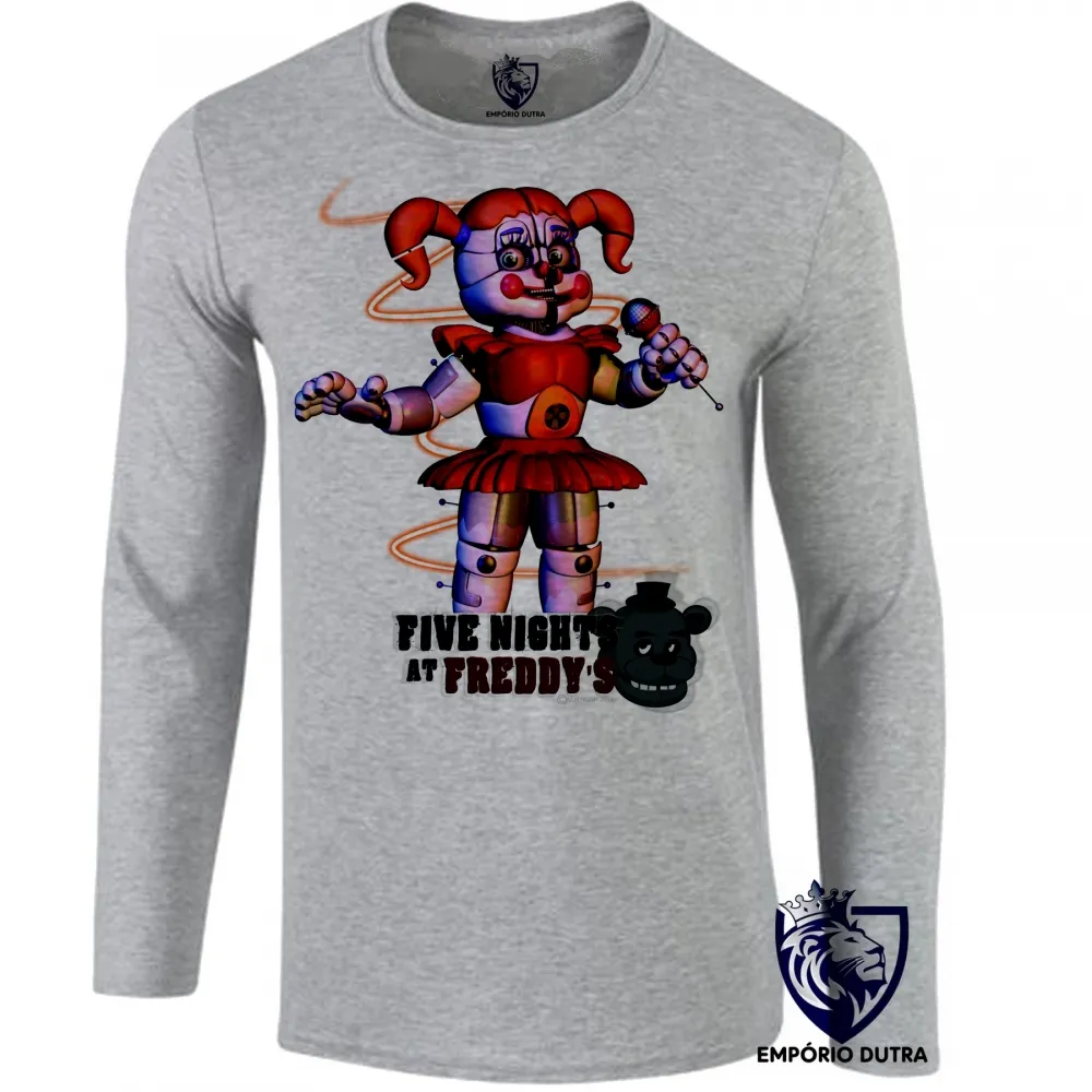 Camiseta manga longa Infantil ou Adulto Five Night at Freddys Circusbaby Imagem