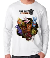 Camiseta manga longa Infantil ou Adulto Five Night at Freddys personagens - Foto 3