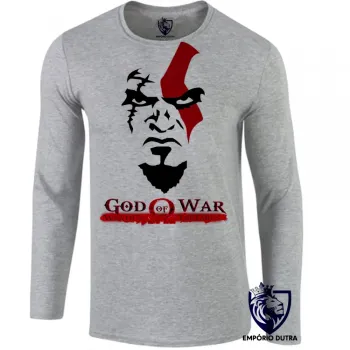 Camiseta manga longa Infantil ou Adulto God of War kratos jogo game