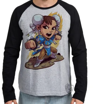 Camiseta manga longa Infantil ou Adulto chun li street figther game - Foto 2