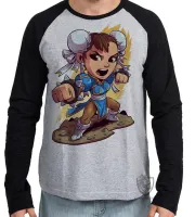 Camiseta manga longa Infantil ou Adulto chun li street figther game - Foto 2