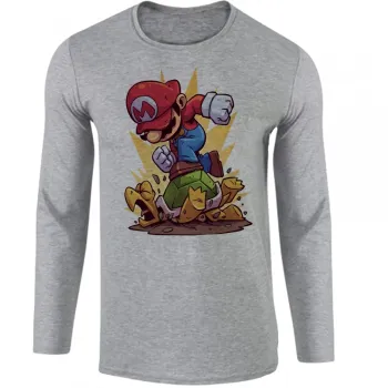 Camiseta manga longa Infantil ou Adulto mario bros super game nintendo