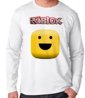 Camiseta manga longa Infantil ou Adulto roblox carinha game jogo pc skin - Foto 3