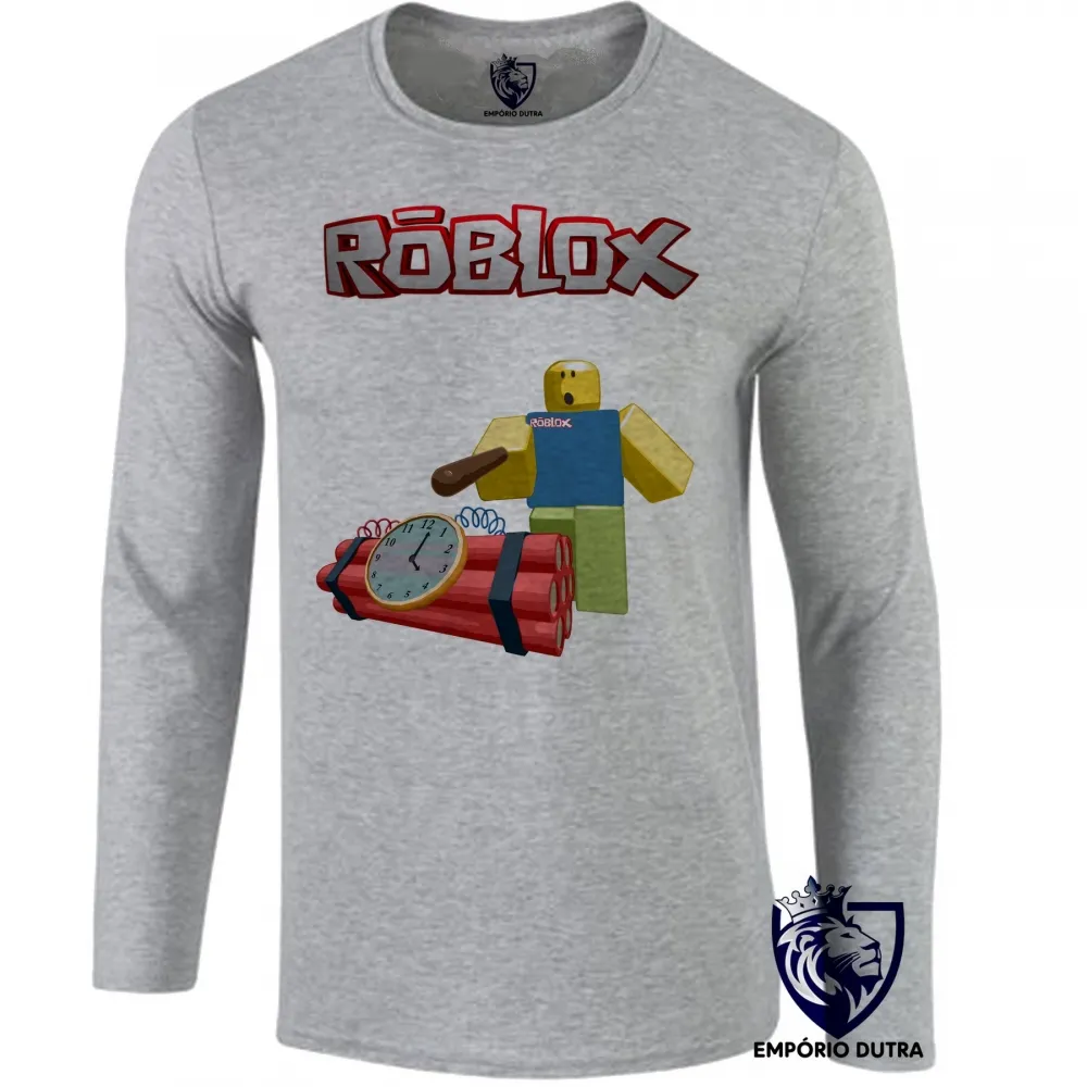 Camiseta manga longa Infantil ou Adulto roblox bomba relogio game jogo pc skin