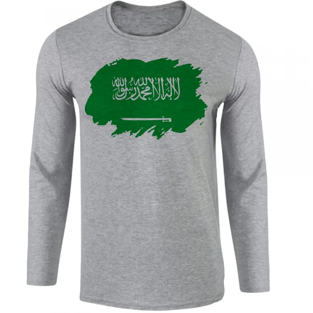 Camiseta manga longa Infantil ou Adulto Bandeira Arábia saudita Imagem